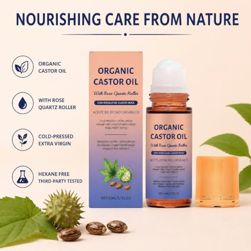 Anti Aging Castor Oil with Rose Quartz Roller Ball - image 3
