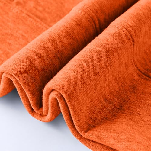 KOG Hoodie Damen Baumwolle Hooded Sweatshirt Einfarbig Sweatshirt mit Kapuze Elegant Bekleidung Teenager Mädchen Pullover Warm Oberteile Retro Casual Slim Fit Hoodies Orange L