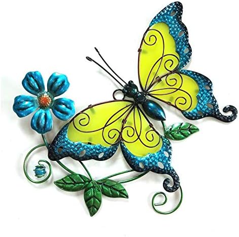 12 Inch Butterfly Wall Decor,Butterfly Glow in Dark Decorative Metal Wall Plaque Indoor Outdoor Pathway Courtyard 3 Pack