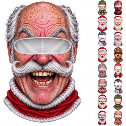 Funny Christmas Santa Ski Mask 3D Printed Realistic Balaclava - image 1