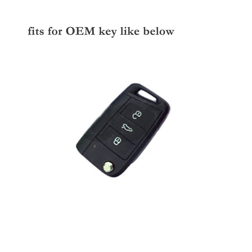 BROVACS Silicone Cover Protector Case Holder Skin Jacket Compatible with VOLKSWAGEN 3 Button Flip Remote Key Fob CV9803 Grey - Image 4