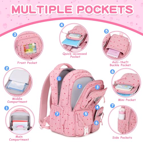 Image of PIG PIG GIRL Kids Backpack for Girls School Bags for Middle School Students Book Bag for Elementary Primary School