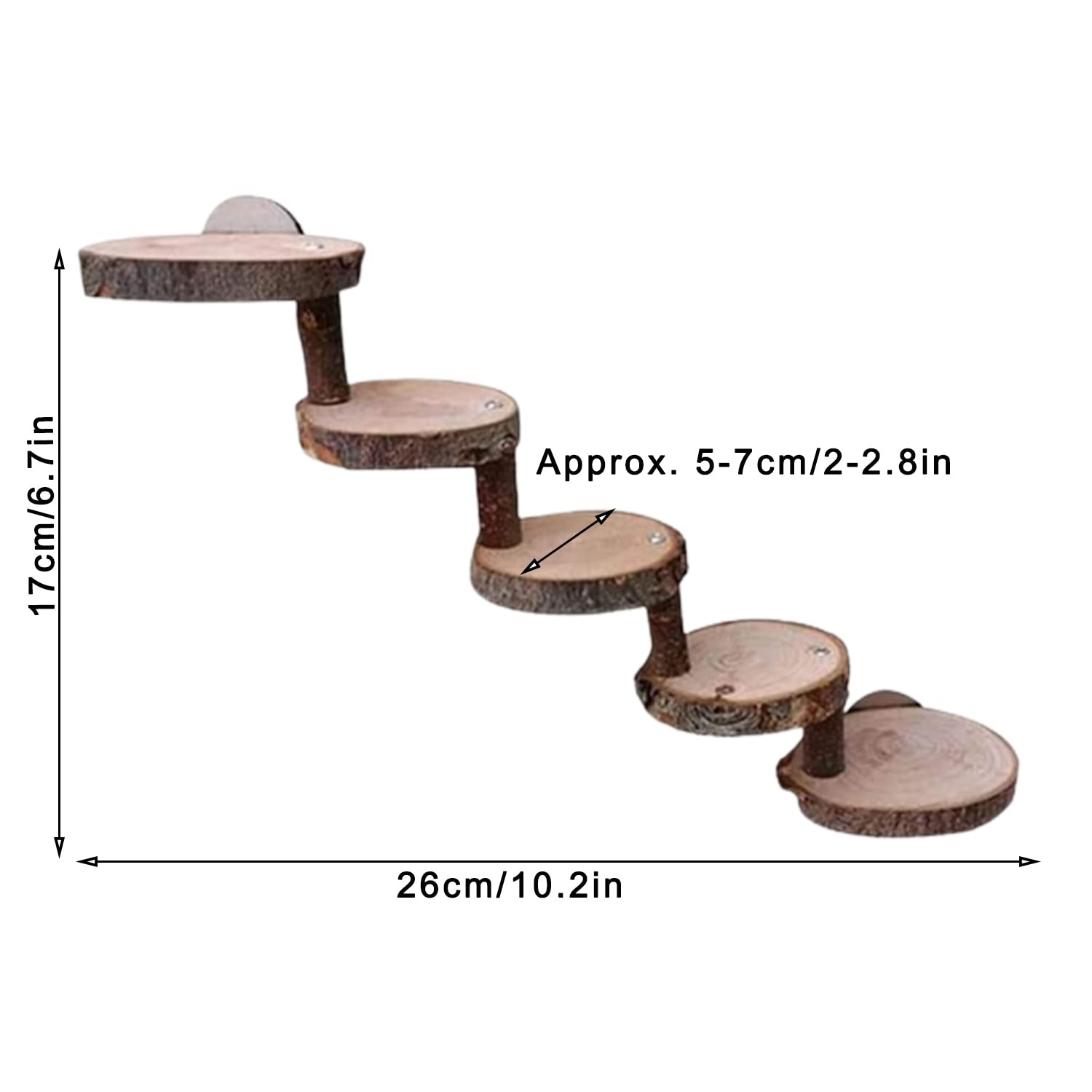 YANJI Hamsterleiter 5-stufig - Naturholz Kletterspielzeug Für Nager