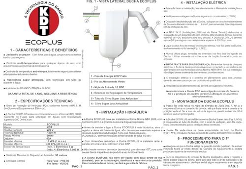 Ducha Chuveiro Elétrico Kdt Eco Plus 7500w 220v Super Jato Prata