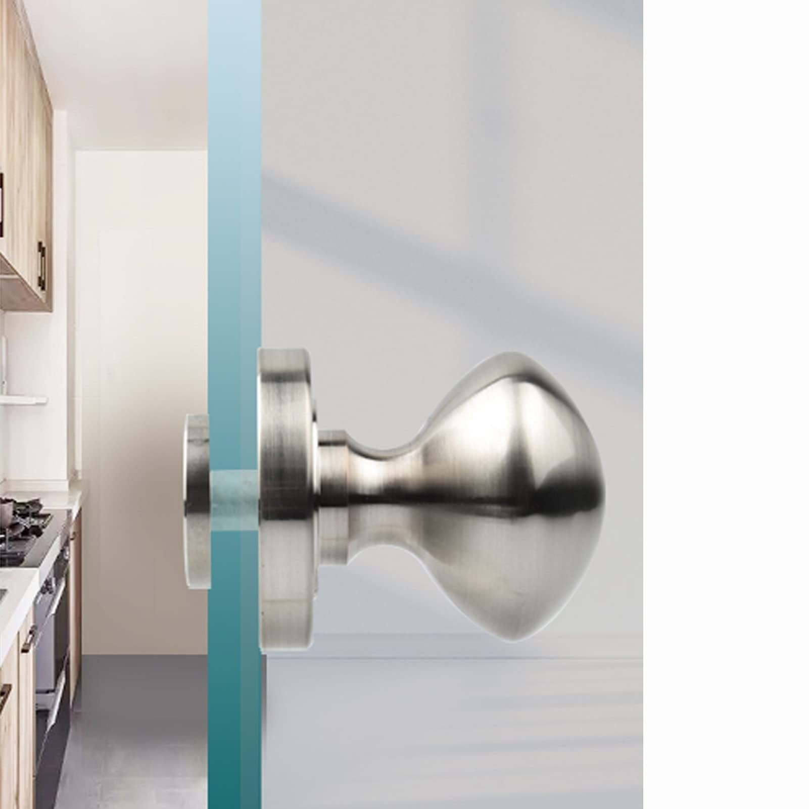 Wdsopk Full Polished Finish Push Pull Glass Door Knob | Shower Screen Sliding Door Button | Aluminum Alloy Shower Enclosure Door Handle