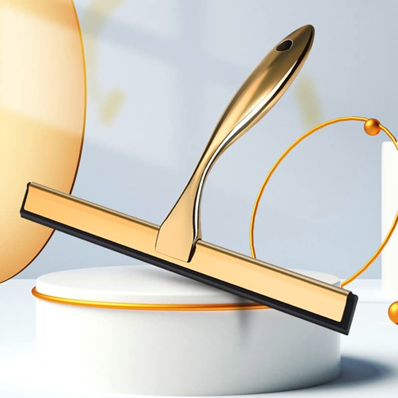 Lavavetri, Tergipavimento for doccia in acciaio inox con maniglia | Lama in gomma siliconica for superfici di finestre, specchi, bagni, cucine e auto(12in)
