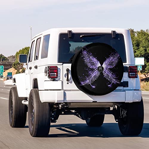Image of Delerain Spare Tire Cover with Backup Camera Hole Butterfly Wheel Covers Waterproof Dust-Proof UV Sun Universal Fit for RV Trailer RV SUV Truck (18 Inch for Diameter 32 inch-34 inch)