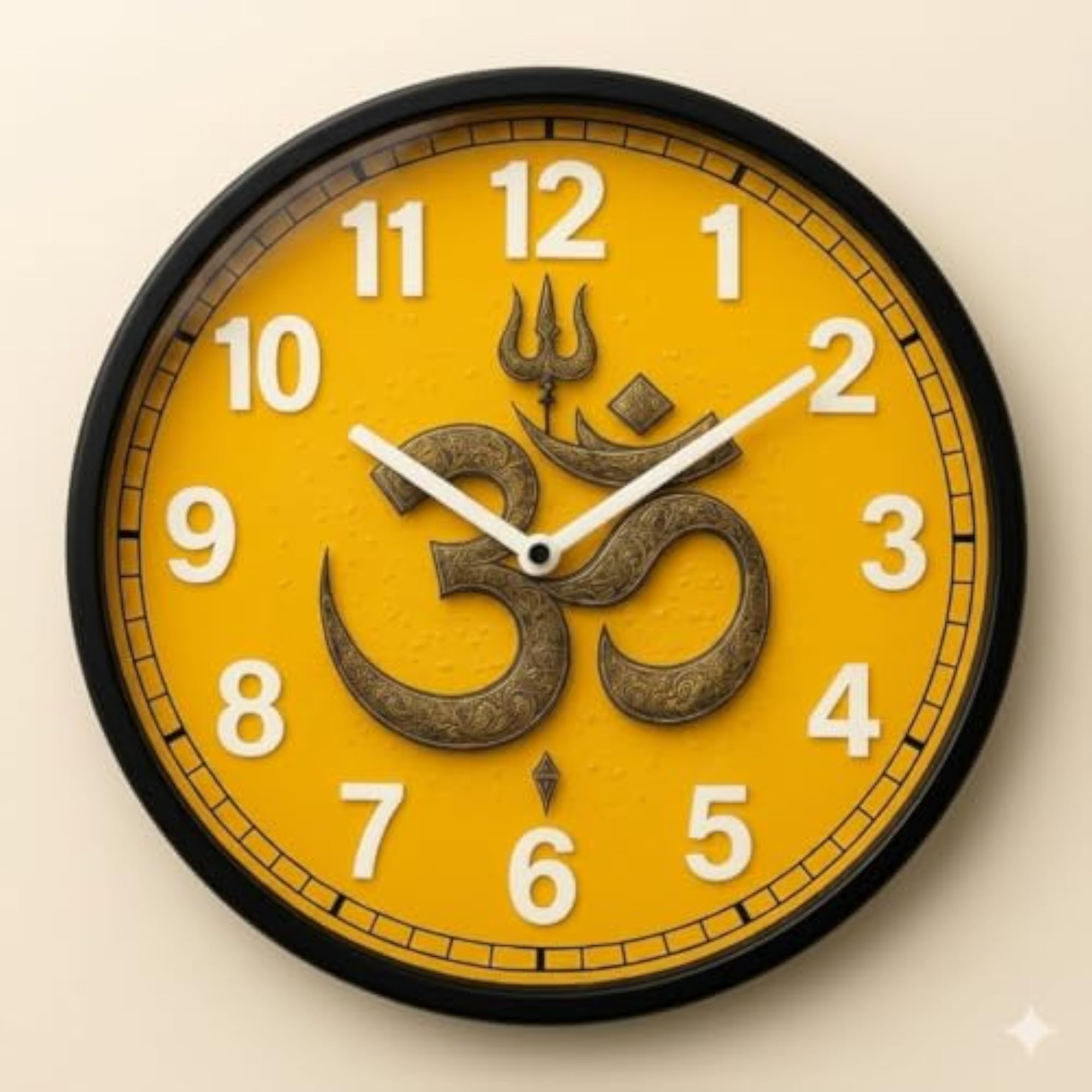 10 Inch Om Trishul Wall Clock, Decorative Design