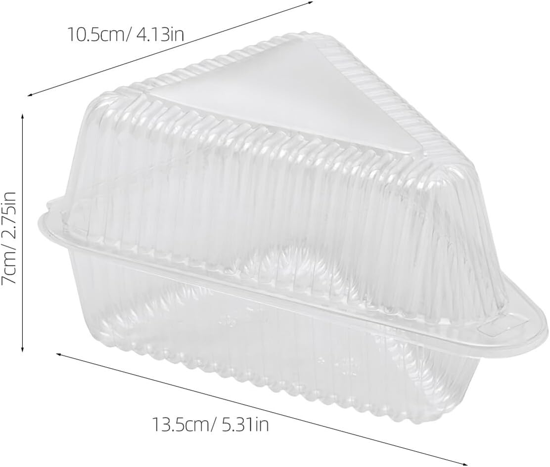 50pcs Clear Triangular Cake Slice Containers with Lids Dessert Boxes for Cheesecake Mousse Cookies and Sandwich Storage Secure Seal Safe Material Packaging