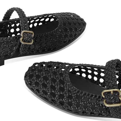 Image of DOEYG Mesh Ballet Flats Shoes for Women Leopard Animal Print Mary Jane Flats Shoes Square Toe Dress Casual Comfortable Velvet Ballerina Shoes