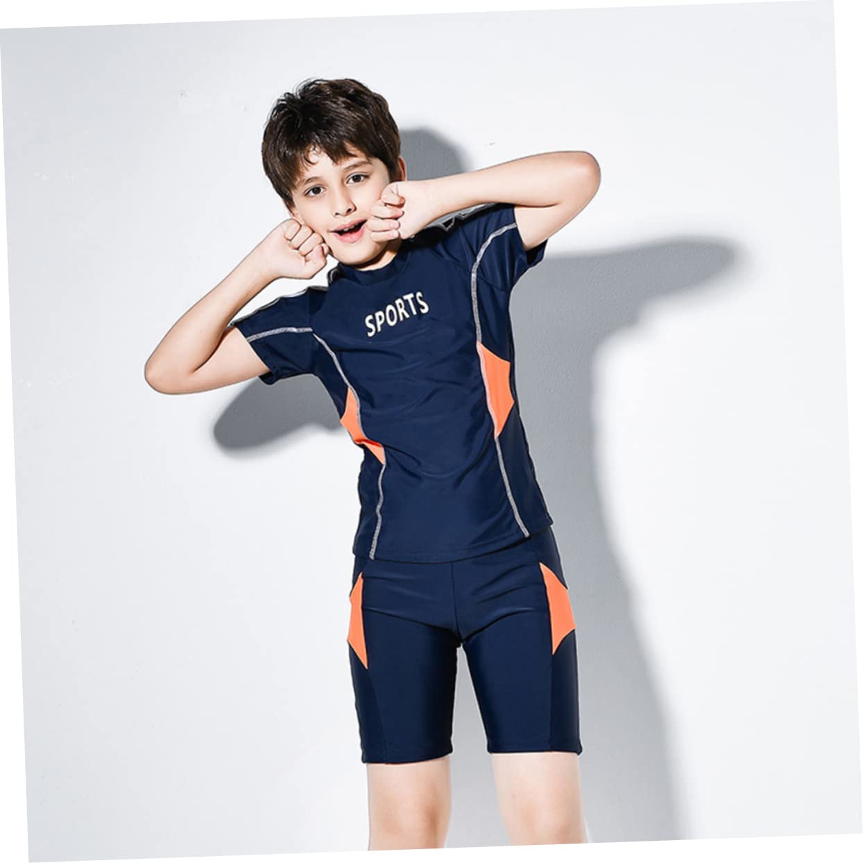 1 Set Costume Da Bagno Ragazzo Beachwear In Nylon