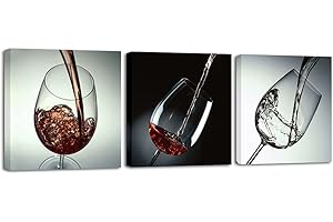 Wieco Art Wine and Cups Canvas Prints Wall Art