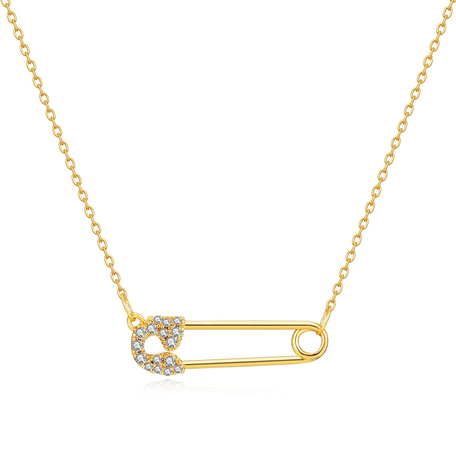 MRSXIA Gold Necklace for Women Pendant 18K Gold Filled Dainty Chain Simple Jewelry