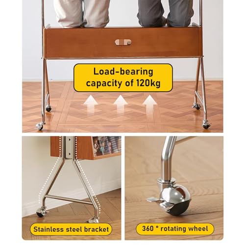 Soporte móvil para TV de madera maciza con ruedas para 32-75 pulg miniatura 6
