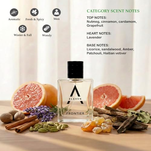 Image of A ELEVEN Spicy Woody Perfume for Men & Women Eau De Parfum Long Lasting Fragrance with Nutmeg Cinnamon Cardamom Grapefruit Lavender Amber Sandalwood Patchouli Vetiver 100ML