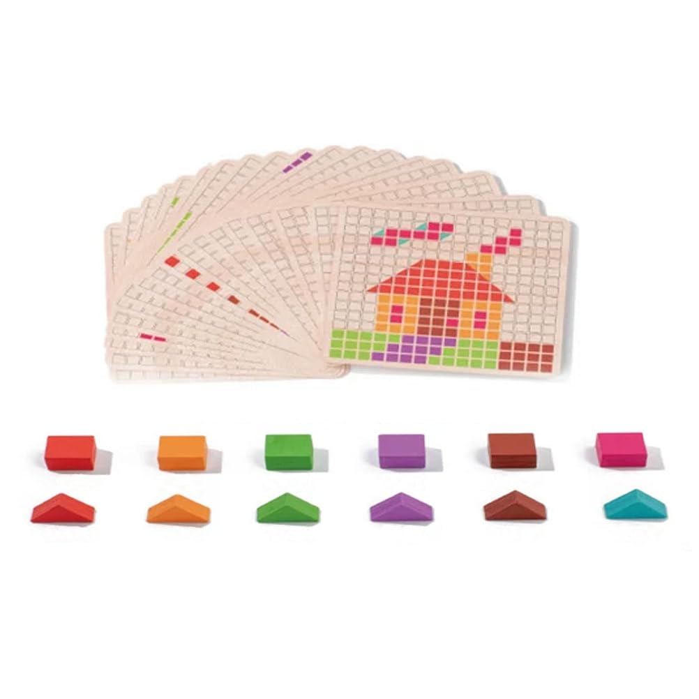Rompecabezas de Madera Montessori de Píxeles para Niños