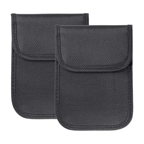 StandardAutoPart Signal Blocking Faraday Key Fob Case - Car Anti Theft Device Shields Against All Signal Types, Including RFID Blocking & Durable Faraday Bag (2) Cover