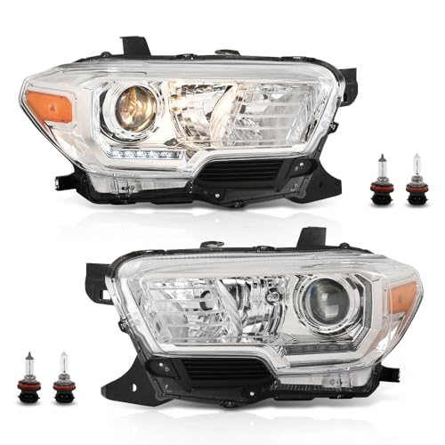 Image of GRAND ORANGE LED DRL Projector Headlights Assembly Front Headlamp Fit Toyota Tacoma 2016 2017 2018 2019 2020 2021 2022 Model 8111004260, 8115004260, 8115004280, 8111004280