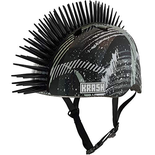 Krash unisex teen Mohawk Bike Helmet, Moto Grey...