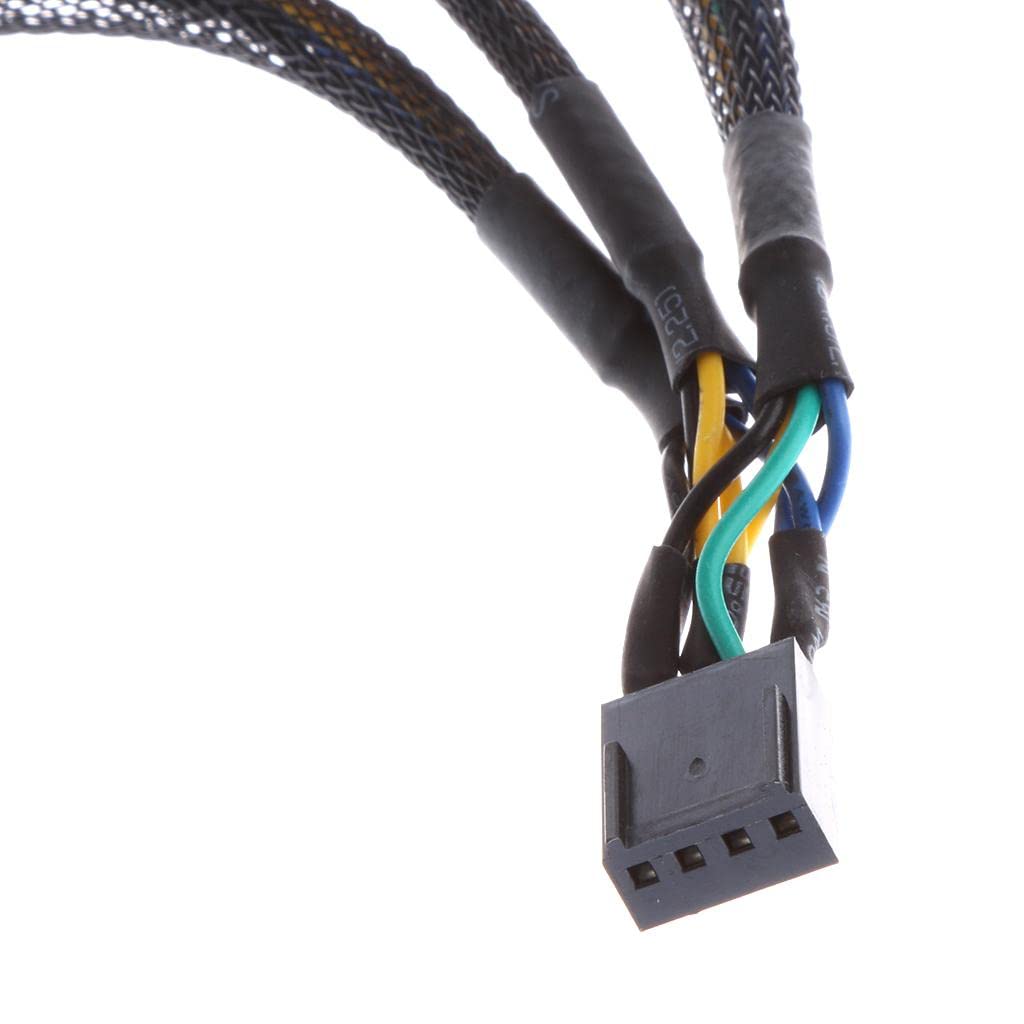 CALANDIS 15Cm 4 Pin 3 Ways Y Splitter Computer Pc Fan Power Cable Wire Black Sleeved-image-29