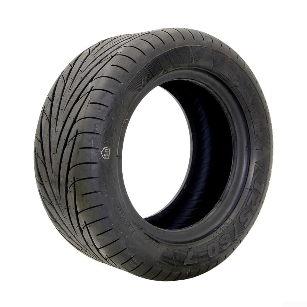 NexRen Pneumatico di ricambio per scooter 125/60-7, ruota in gomma senza camera d'aria con assorbimento degli urti antiscivolo, nero 1 set di pneumatici nero