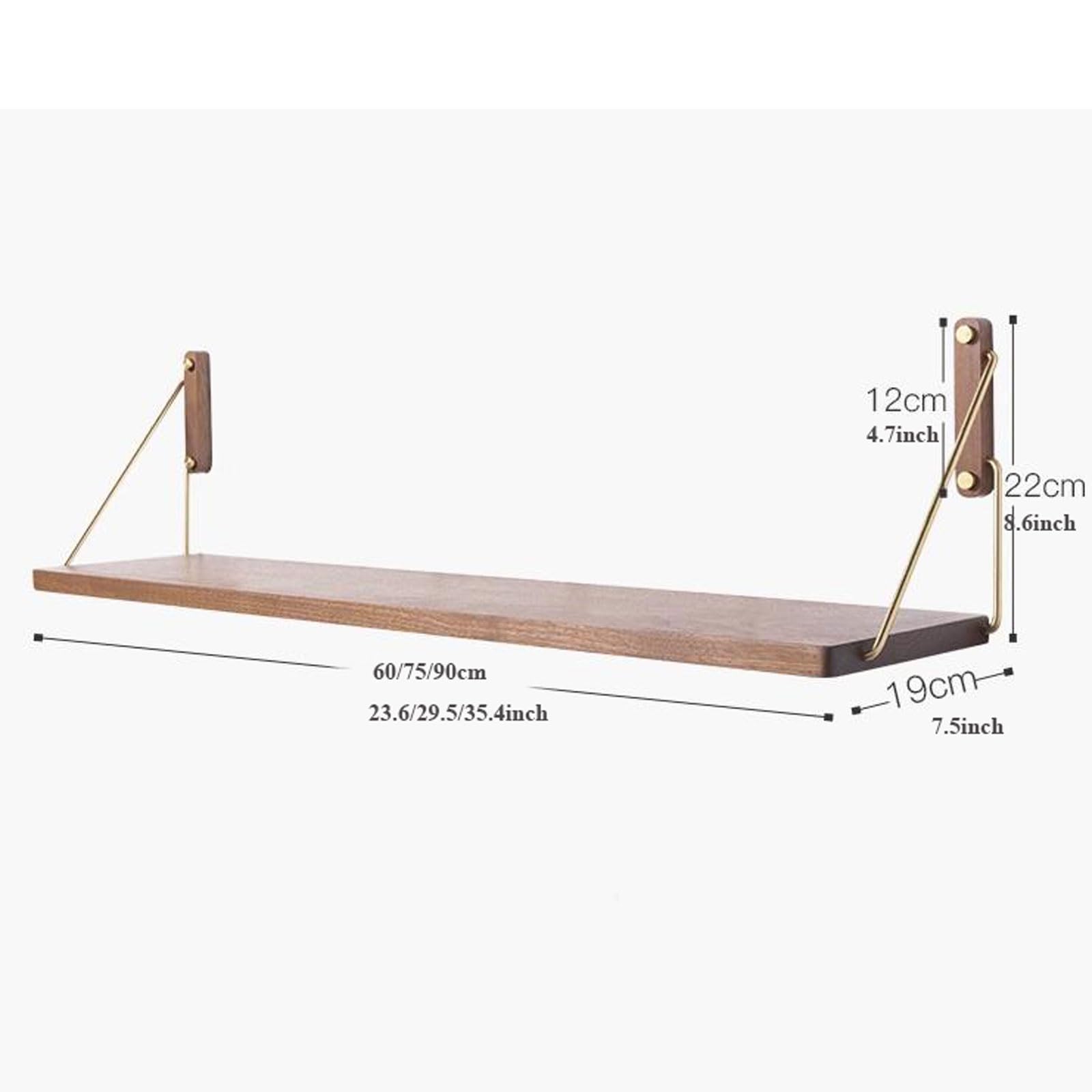 Decoración Estantes flotantes de Pared, estantes montados en la Almacenamiento(60cm)