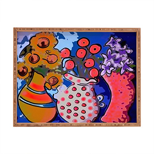 DENY Designs Negar diseños Renie Britenbucher 3 Funky jarrones Interior/al Aire Libre Bandeja Rectangular, 14 x 18