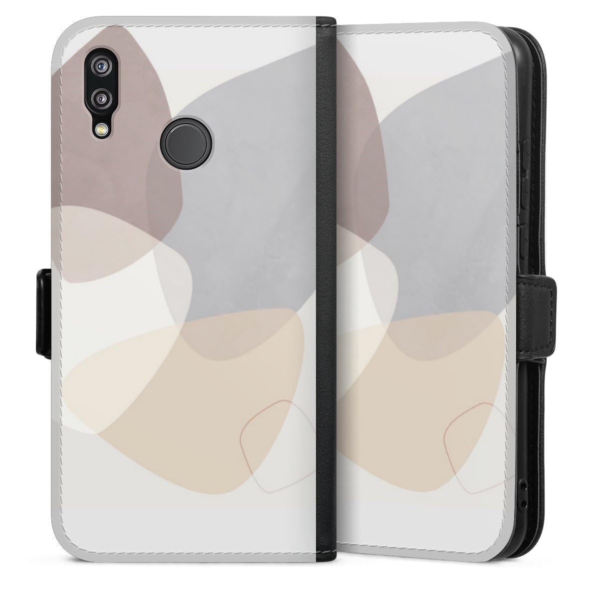 DeinDesign Etui Compatible avec Huawei P20 Lite Etui Folio Etui magnetique Abstrait Cercles Géométrique