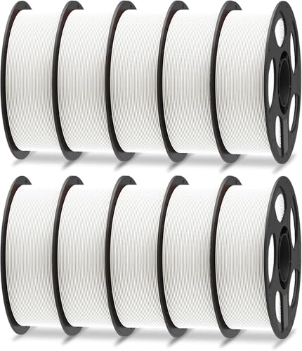 Image of 3D Printer PLA Filament White 10kg 30-300mm /s for Bambu Lab AMS,AMSLite | High toughness is suitable for functional parts;prevents nozzle clogging and air bubbles1.75mm is suitable for Bambu printers