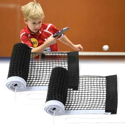 2 PCS Red de Reemplazo de Tenis de Mesa, Red Ping Pong, Compatible con Mesas de Varios Tamaños, Ideal para Entrenamiento y Competencias, Fácil de Instalar y Transportar, 180 x 15cm