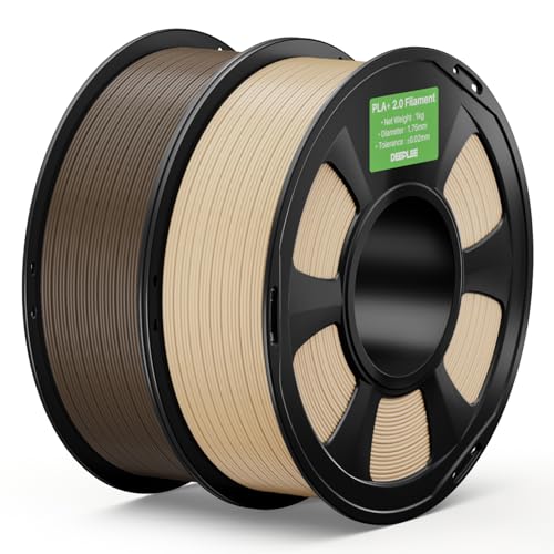 DEEPLEE PLA+ 2.0 Filament 1.75mm, 3D Printer Filament, Upgrade PLA Plus 3D Printer Filament, High Speed PLA+ Filament for Most FDM 3D Printer, Beige & Brown 2kg