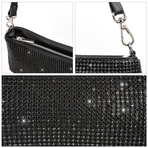 Image of Valleycomfy Bling Evening Clutch Bag for Women Lady Girl Bride Rhinestone Purse For Prom Cocktail Party Wedding Engagement