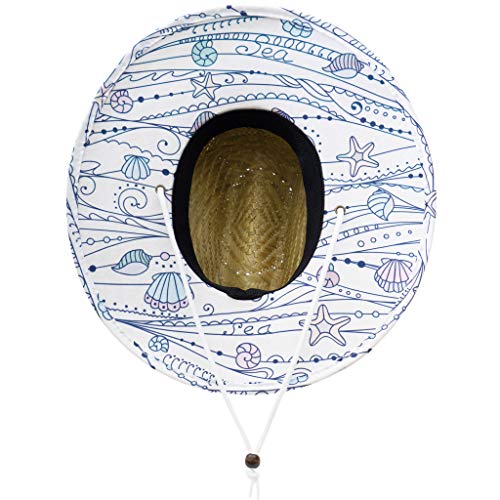 Malabar Straw Sun Hat with Tall Palm Print - Wide Brim Hat for Men & Women - Adjustable Drawstring Chin Cord Sun Hat for Beach, Cruise, Paddle Board, Fishing, Boating, Hiking & Outdoor Protection2