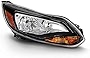 Passenger Side Right OE-Style Black Bezel Headlight Housing Headlamp Assembly Replacement For 2012-2014 Ford Focus Titanium ST Halogen Model