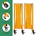 LTSEAME 16.5FT Expandable Barricade Gate, Expandable Metal Barricade Gate Alloy Fence and 270 Degrees Direction Adjustment with Wheels, for Industrial or Residential Use (Yellow, 16.5FT)