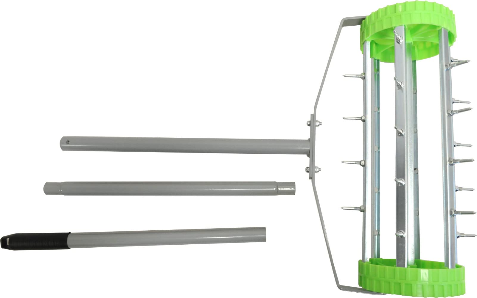 BASS POLSKA Aerifizierer, Manueller Rasenlüfter Handbelüfter Robust für dicken Grass Rasenbelüftung Wurzelsystem Dreiteilige Klappbare Griffange Ränder 27 Dornen Breite 120 mm