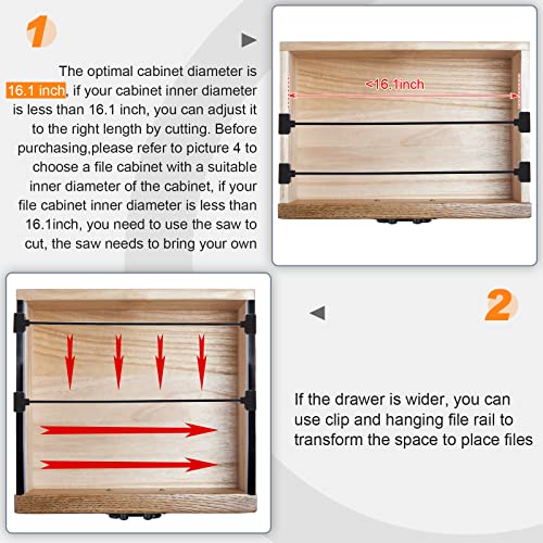 24 Pcs Hanging File Rail And Clip Set 16 Black Hanging File Clips 8 Pvc File Cabinet Rails File Drawer Support Black Rail Clips For Home Office Storage To Keep Folders Neat And Organized (Plastic) #TOP3