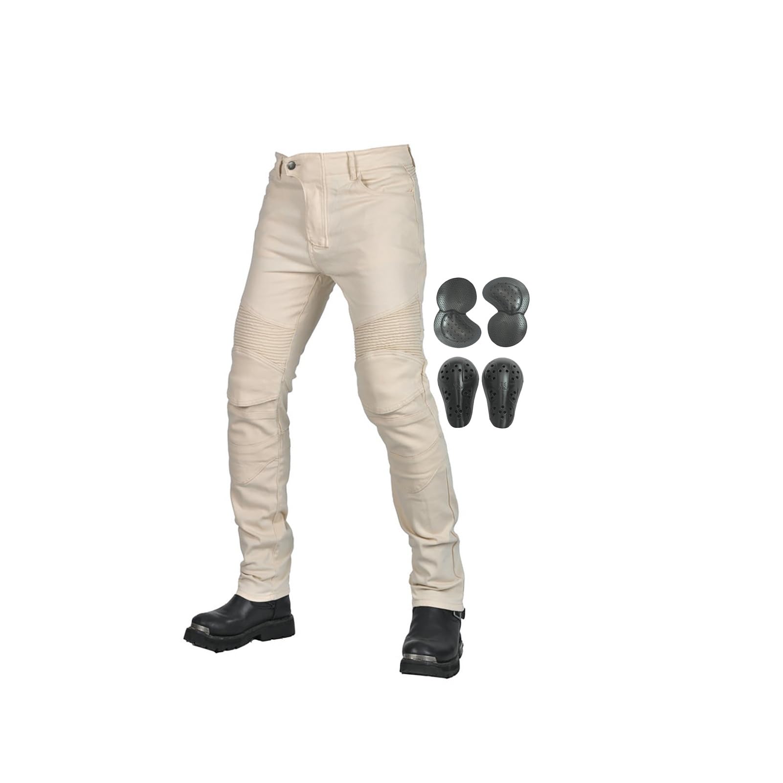 Pantaloni Da Moto Bianchi Jeans Motociclista Impermeabili