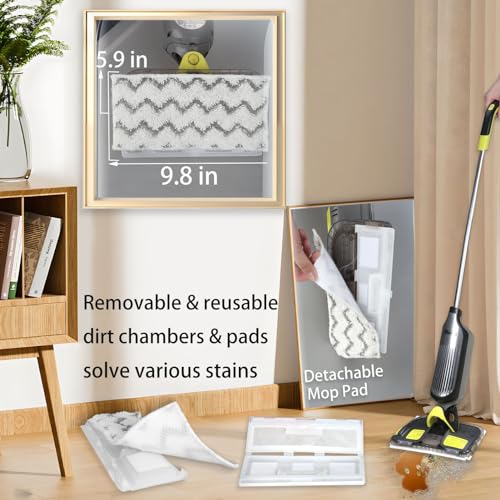 FFsign Reusable Mop Pad Refills Compatible with Shark Vacmop VM252 VM250 VM200 VM190 Replacement Vacuum Mop Pads, 4 Sets