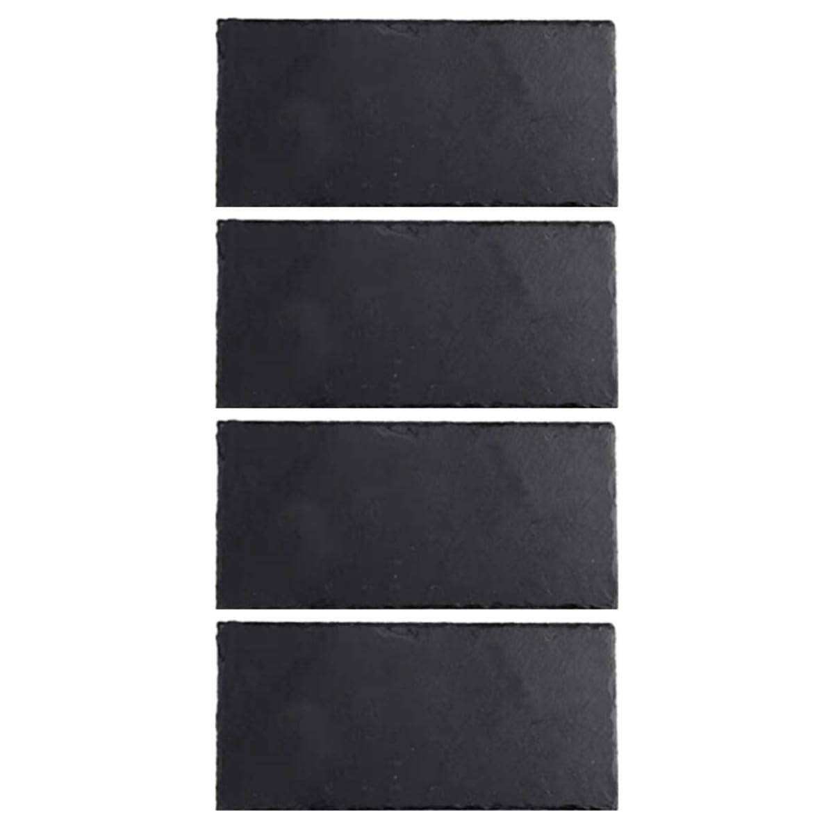 Plato Rectangular de Pizarra Negra, Juego de 4 Piezas