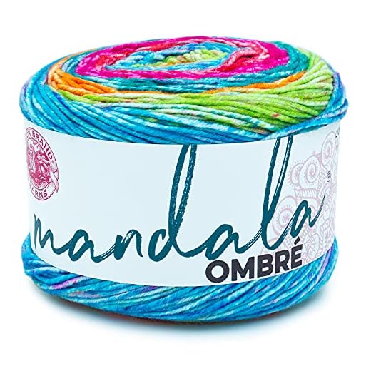 Lion Brand Yarn Company 551-206 Mandala Ombre Yarn, Feliz, una madeja