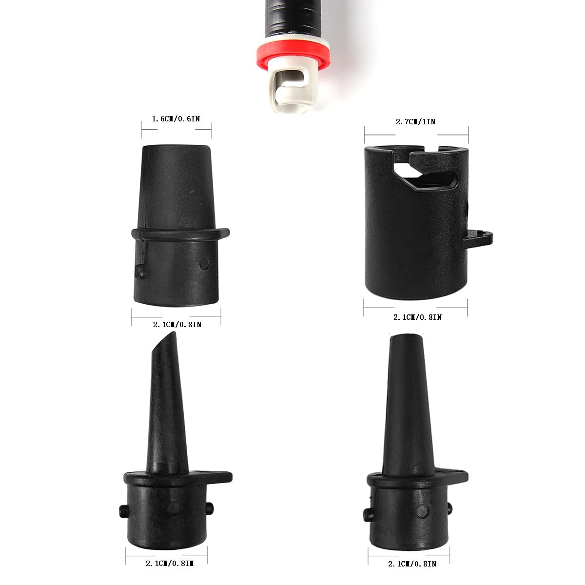 Set 2 Adattatori + 4 Ugelli Per Pompa Aria Kayak – Multifunzionale Per Gonfiare Materassini, Giochi E Attrezzature Acquatiche