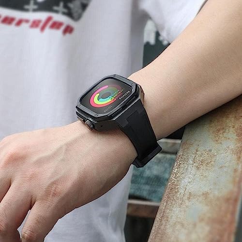 Correa de silicona para Apple Watch que evita arañazos con marco de acero de 49 mm 2
