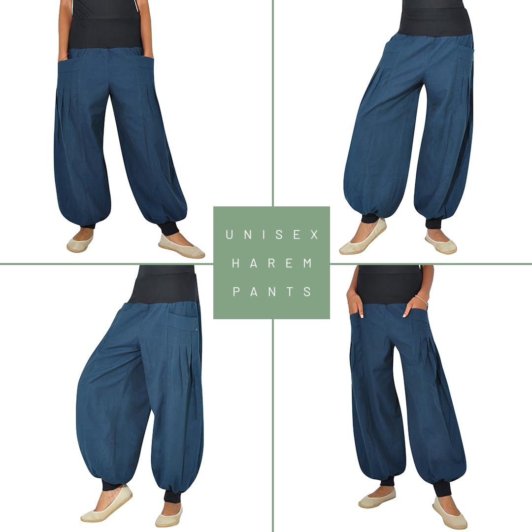 virblatt - Pumphose Damen |100% Baumwolle | Haremshose Damen Sommerhose Damen leicht Hippie Hose Goa Hose Yogahose Damen