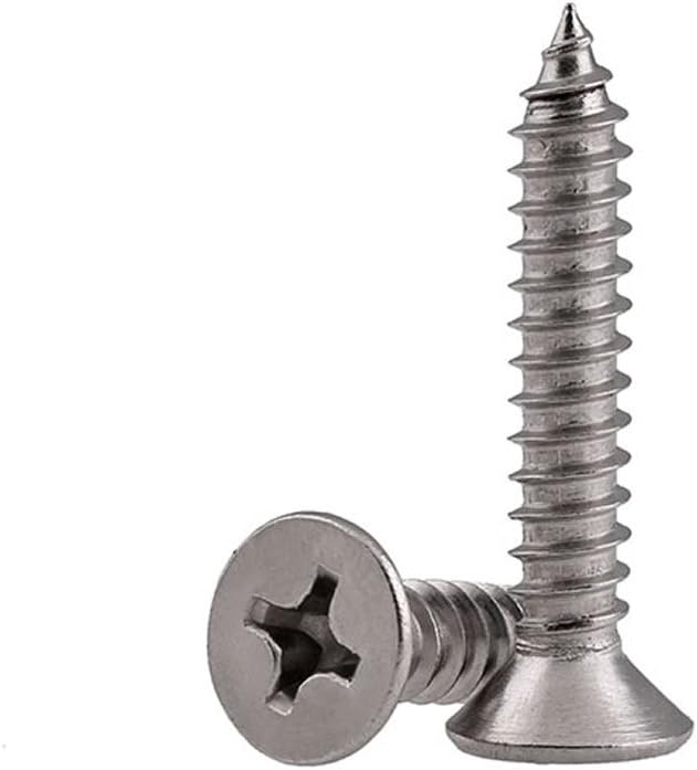 50pcs/lot M6(6mm) A2 Stainless Steel Phillips Flat Head Self Tapping Wood Screws DIN7982 (M6 x 100mm)