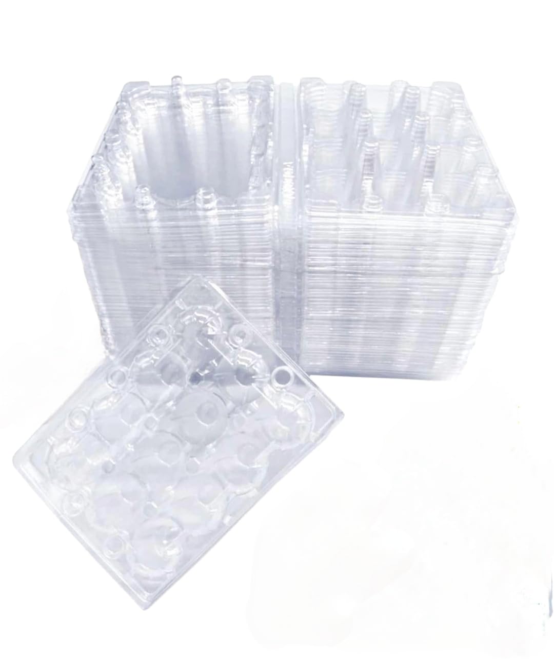 75 Piece Quail Egg Cartons - 12 Grid Plastic Container Holds Up to 12 Count Small Eggs - 3x4 Style Basket for Home, Family, Kitchen, Farmhouse