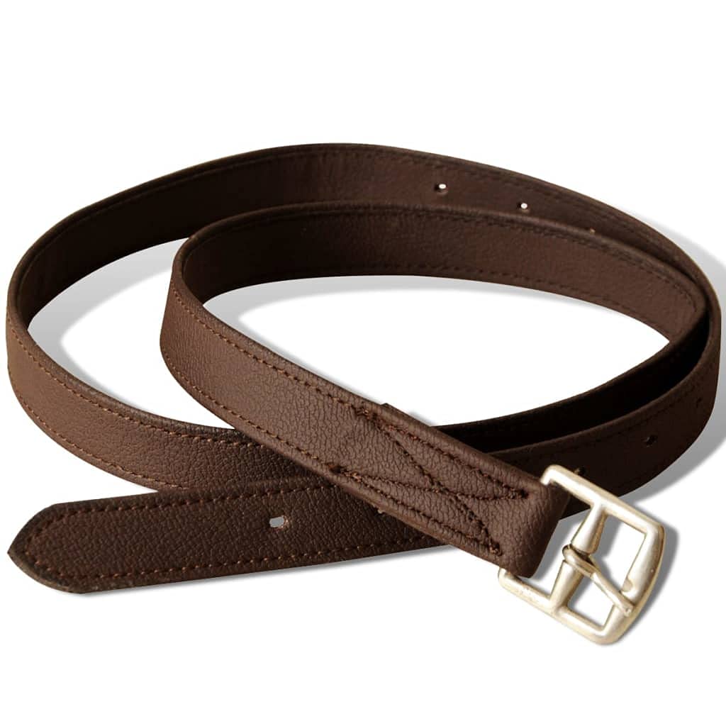vidaXL Set Silla Montar a Caballo 17,5” 18 cm Marrón Cuero Equitación Hípica