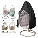 Rzspher Hängesessel Abdeckung Outdoor,210D Oxford-Stoff Abdeckplane,190 x 115cm mit Reißverschluss Kordelzug,Wasserdicht UV-Anti Winterfest Schutzhülle Gartenmöbel für Hängestuhl Egg Swing Chair