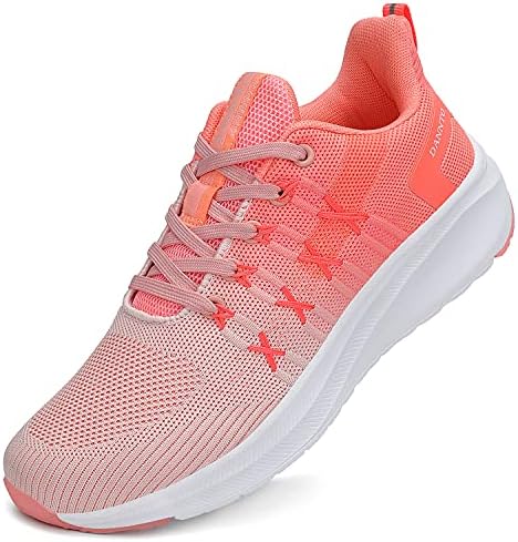 Dannto Women Running Shoes Lightweight Walking Sneakers Tennis Gym Athletic Sports Casual Fashion Jogging Pink & Orange,38,US 8