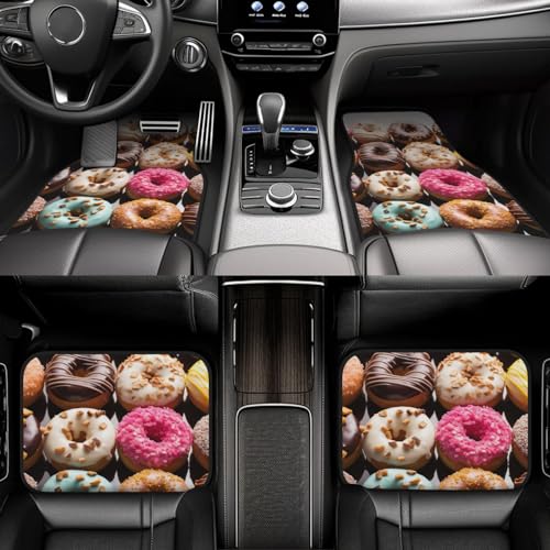 Tapis de sol de voiture imperméables arrière et avant style beignets
